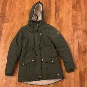 Girls justice zip up puffer jacket size large